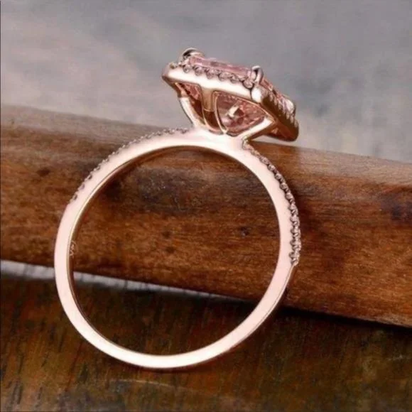 NEW 18K ROSE GOLD MORGANITE RING - Picture 4 of 4